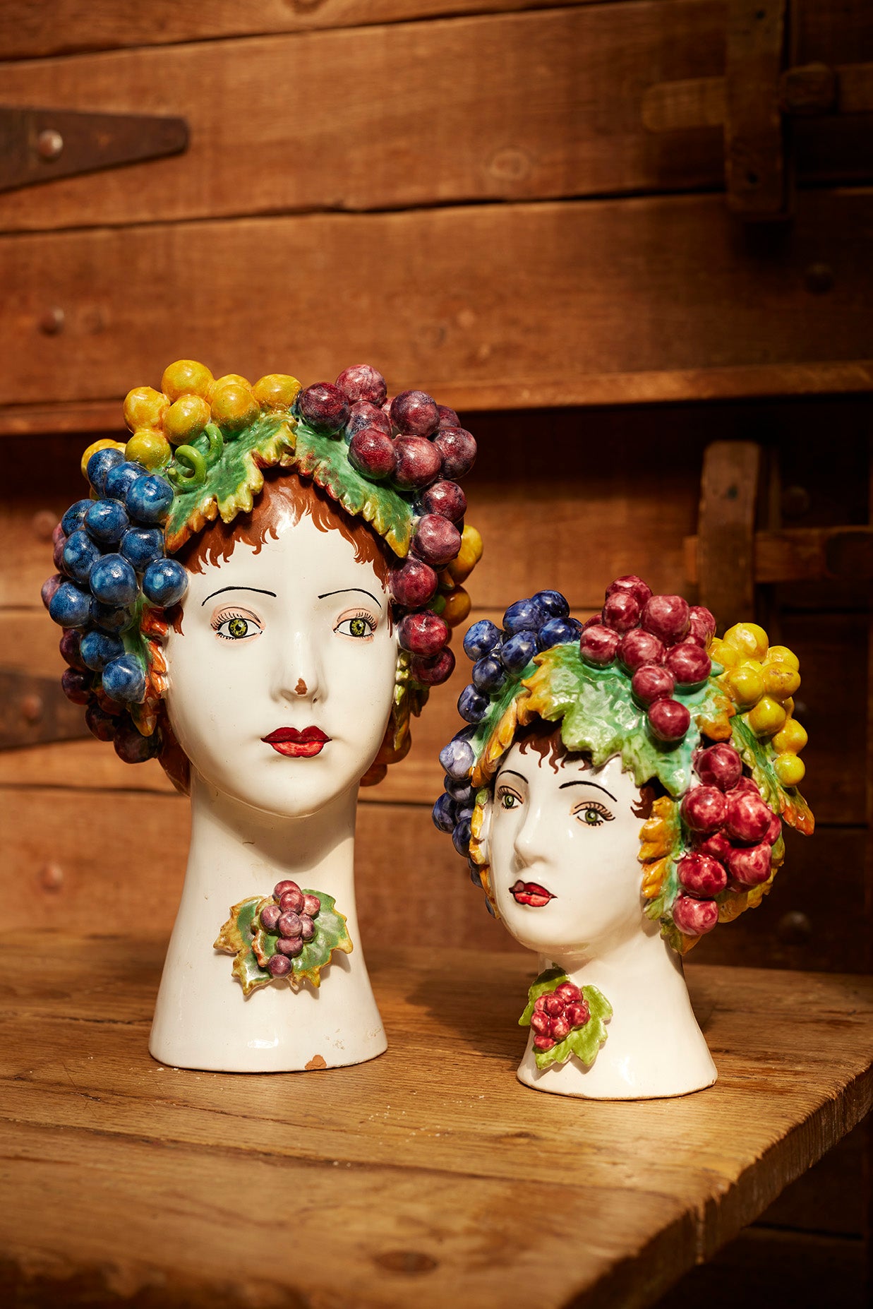 Ceramic Grape Head Vase