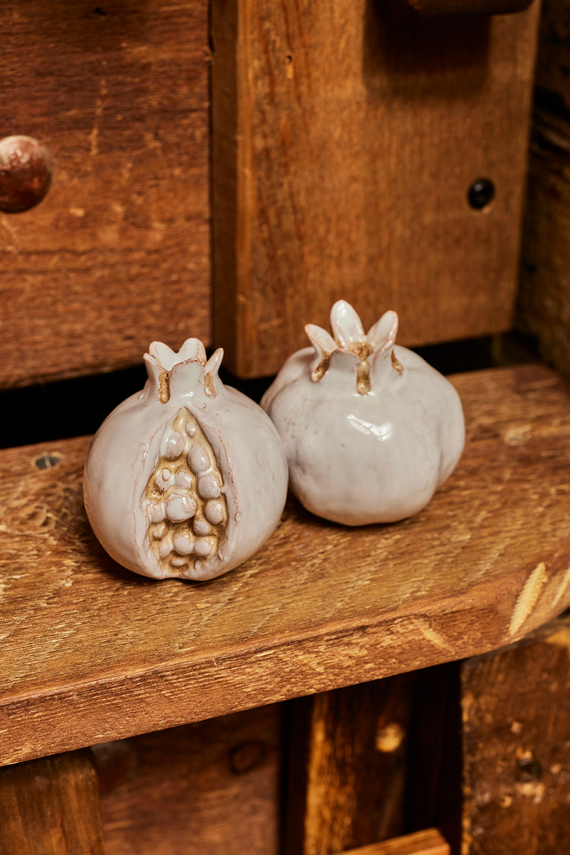 White Ceramic Pomegranates