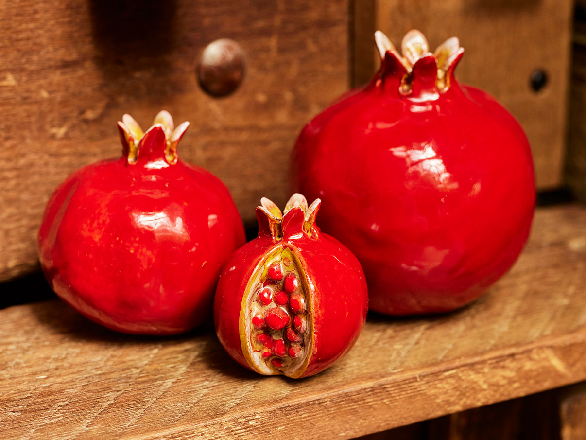 Red Ceramic Pomegranates