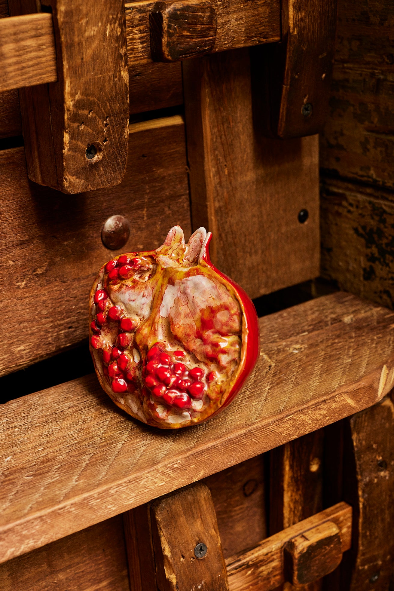 Red Ceramic Pomegranates