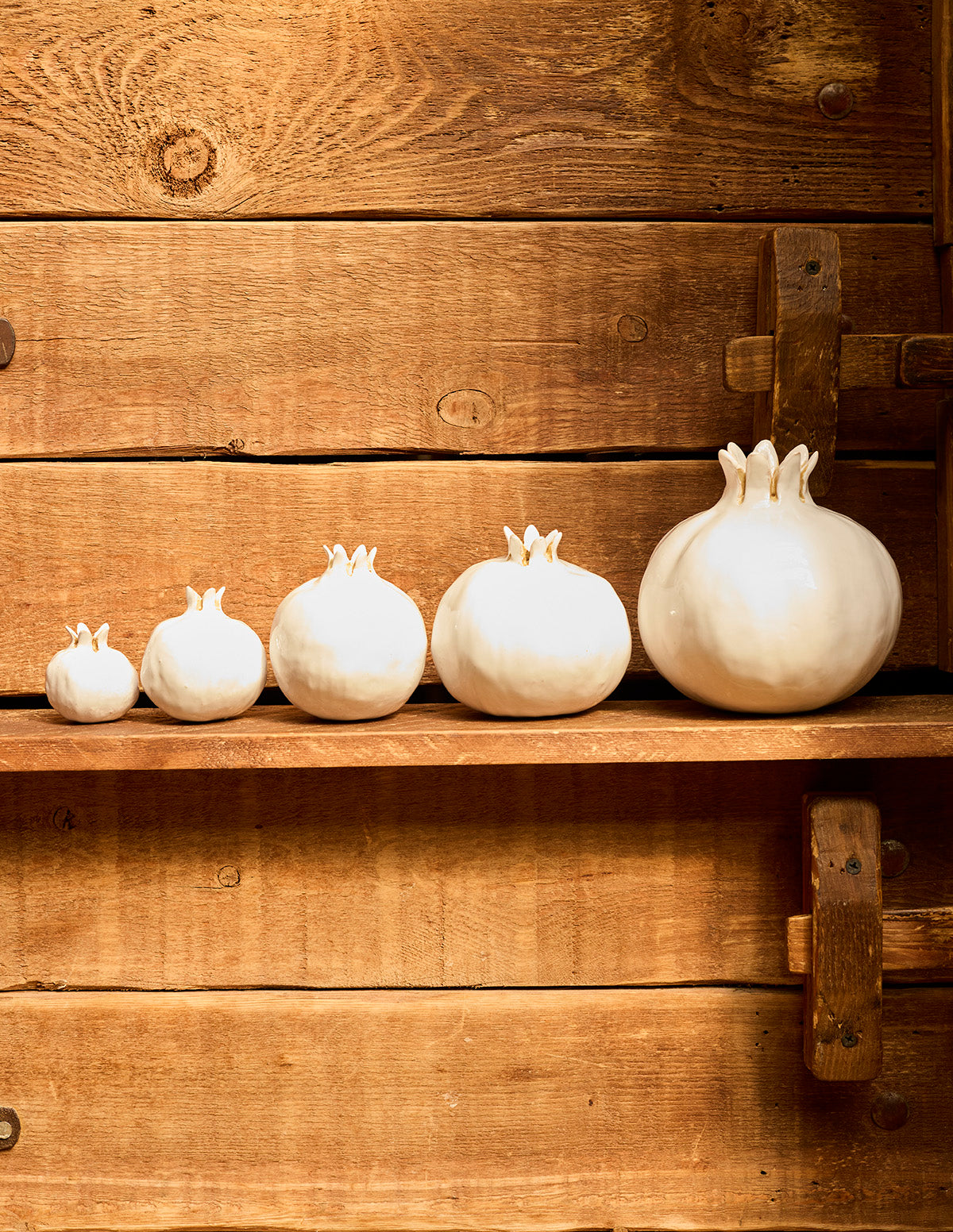 White Ceramic Pomegranates