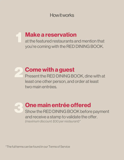 Red Dining Book | NYC 2026